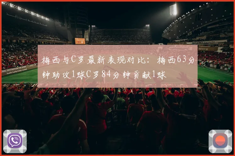 梅西与C罗最新表现对比：梅西63分钟助攻1球C罗84分钟贡献1球